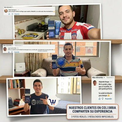 Depilación sin dolor - collage de resultados con crema depilatoria íntima DDD, piel suave y sin ardor