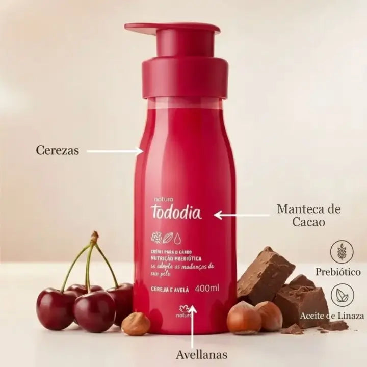Crema Corporal Hidratante Tododia Cereza y Avellana 400 ml