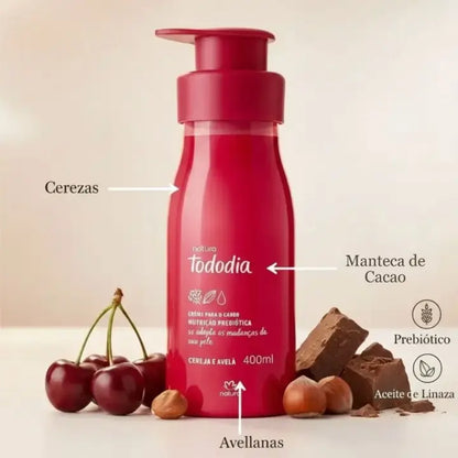 Crema Corporal Hidratante Tododia Cereza y Avellana 400 ml
